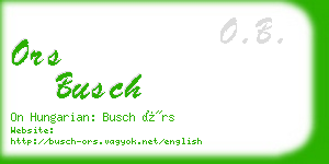 ors busch business card